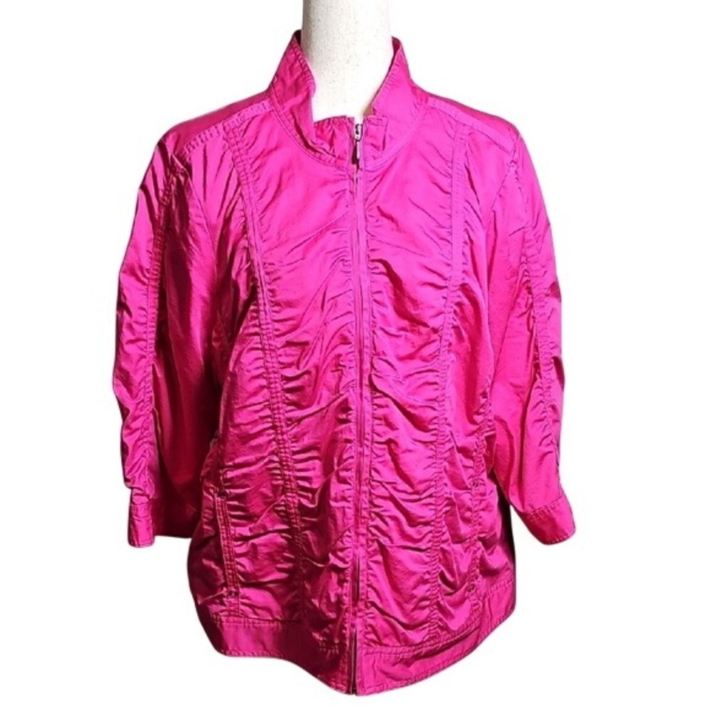 Laura Ashley Barbie Pink Rouched Jacket 3/4 Sleeves, Size 2x
